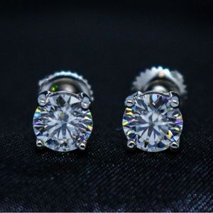 CERTIFIED 2ct. tw. Moissanite Diamond Stud Screwback Earrings